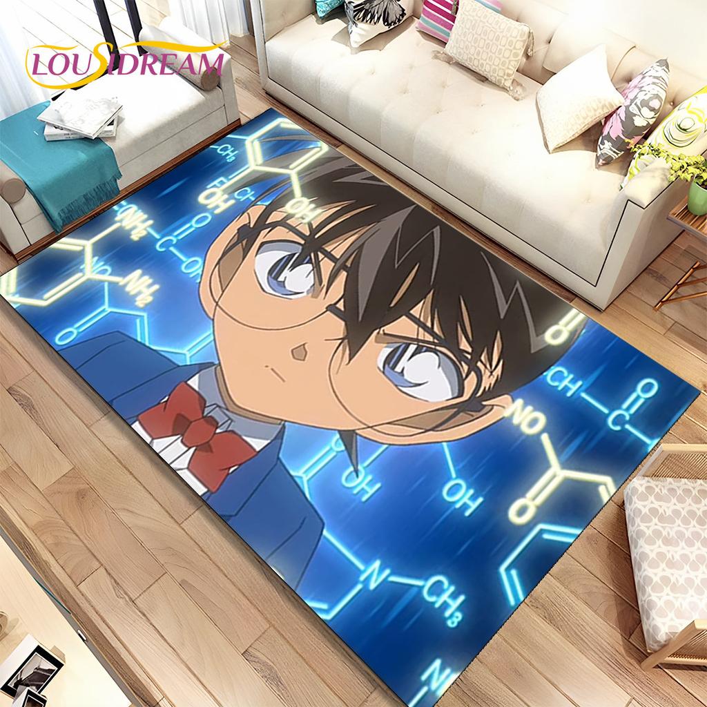 Anime Detektiv Conan Cartoon-Teppich, groß, Teppich für Wohnzimmer, Schlafzimmer, Sofa, Fußmatte, Dekoration, rutschfeste Bodenmatte für Kinder