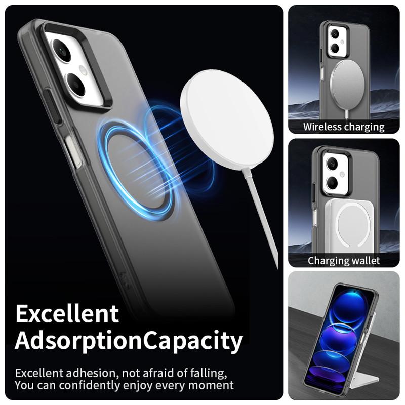 Para Capa Poco X5 5G Para Poco X5 X6 X7 Pro 5G Capa Cor Doce Translúcida Fosca Magnética À Prova de Choque Bumper Protetor