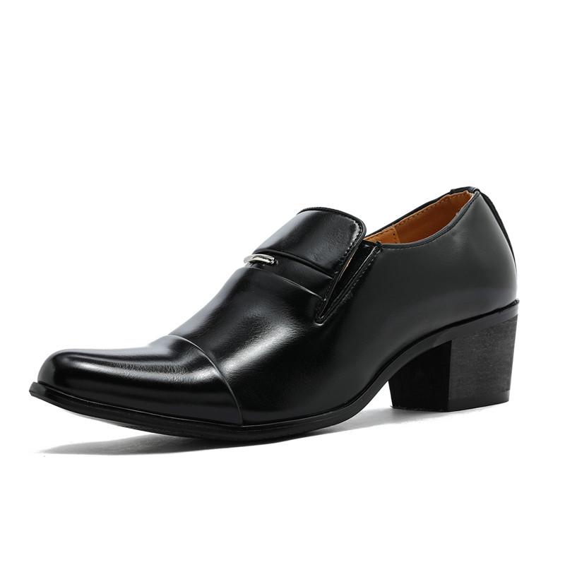 Neuer Kubanischer Modedesigner Slip-on Loafer Herren Spitz Schwarz Braun Hochzeit Erhöhungsschuhe Formelle Kleidung Schuhe Zapatos Hombre
