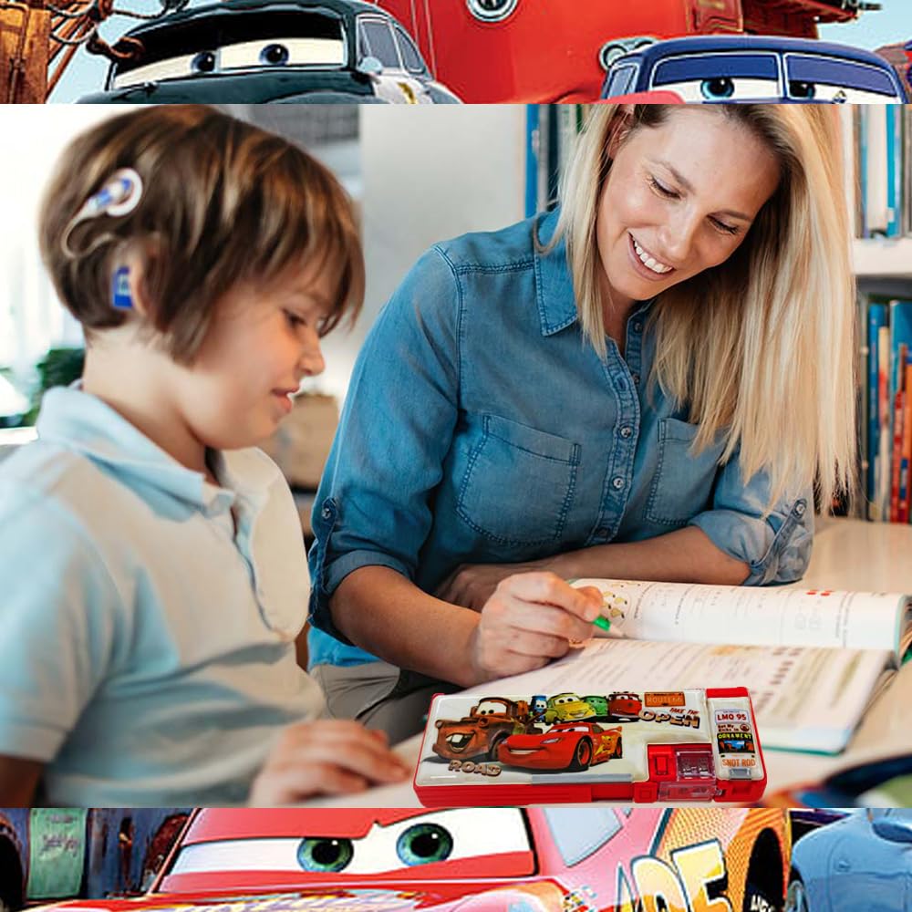 RSINC Magnetic Cars Pencil Box for Kids – E| Durable, Functional, and  Playful Stationery Organizer | V