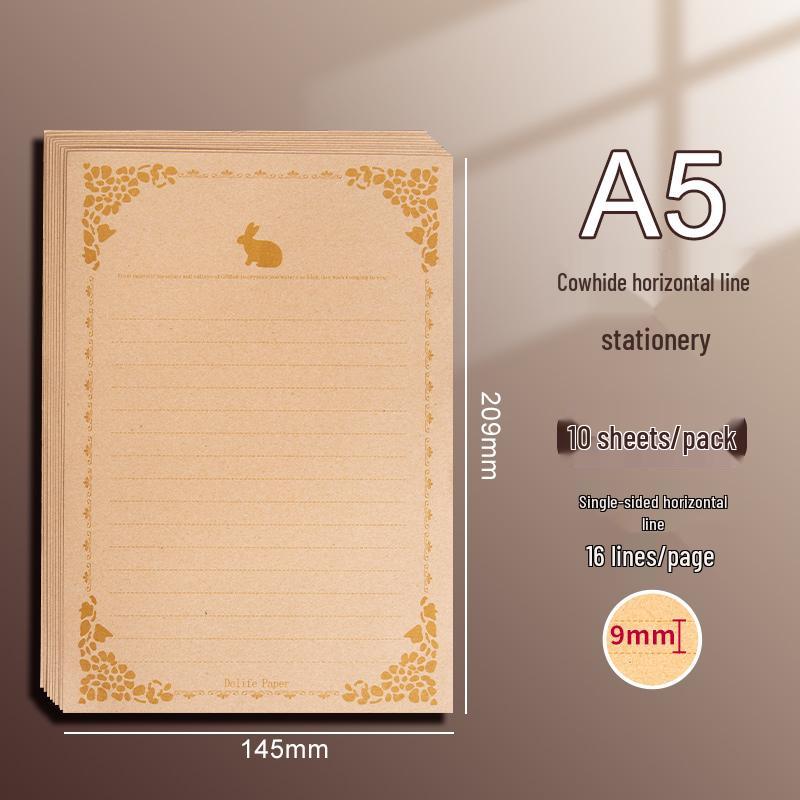 Vintage-Style Thick Kraft Paper Envelopes & Letter Set for Handwritten Notes & Birthday Cards
