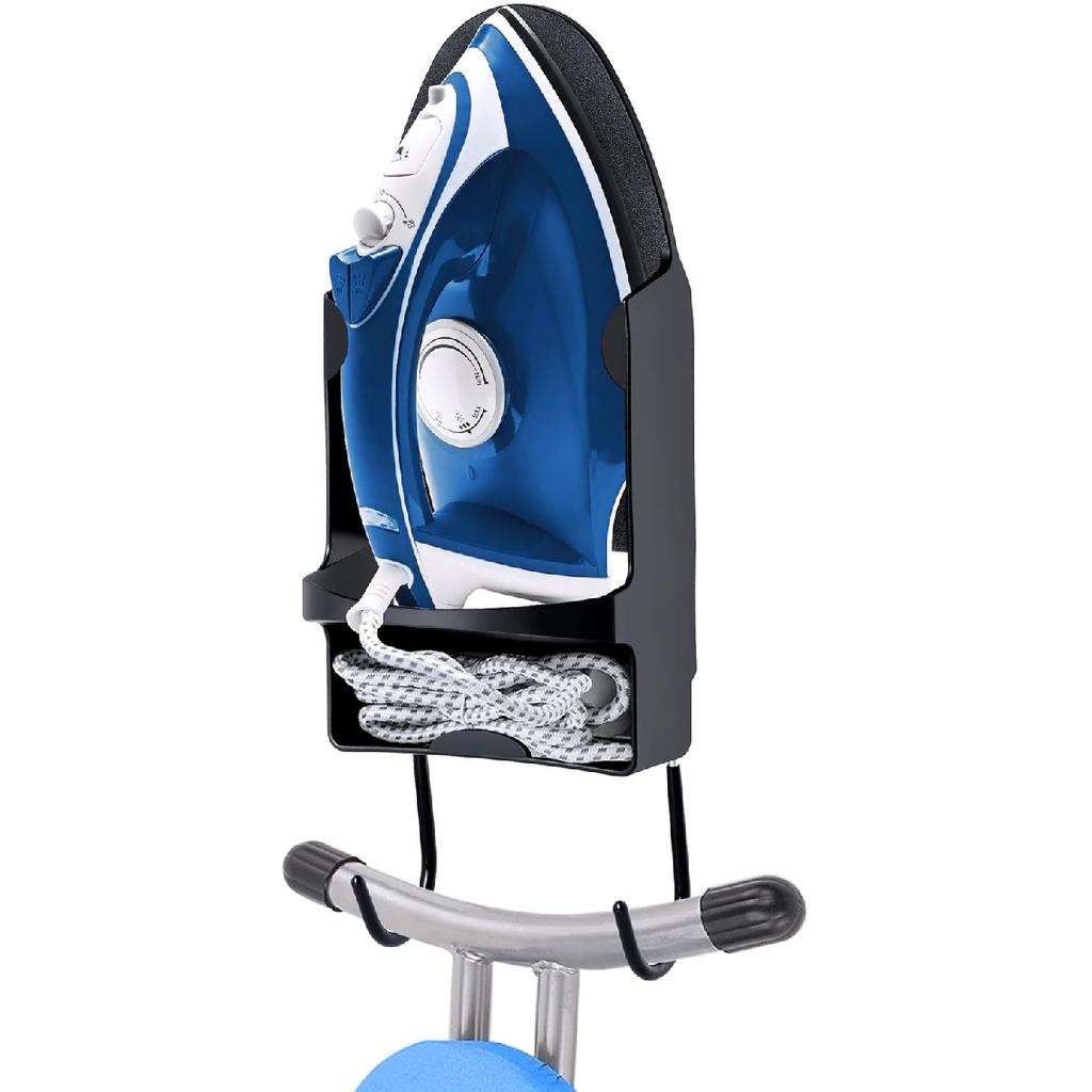 Wall Mount Steam Iron Holder Ironing Board Hanger Household Laundry Wall Mount Iron Hanger Ironing Board Rack Black- for Iron Max 5.5 Inch Width Iron