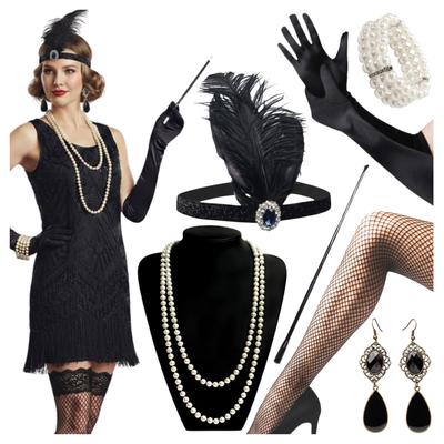 20S Carnival Costume Accessories Set Retro Costume Headband Adults