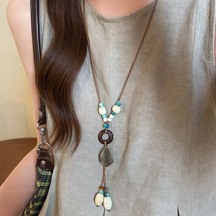 Bohemian tassel long necklace women's new new Chinese butterfly national style retro collarbone chain neck chain