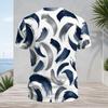 Men Plus Size V Neck Short Sleeve T Shirt Blue Agate Geode Printed White Casual Tee