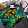 Dark Fantasy Pilzteppich Schädeldekor Spielkunst Rutschfeste Wohnzimmermatte Fantasy-Thema Heimdekor Teppich für Wohnzimmer Schlafzimmer