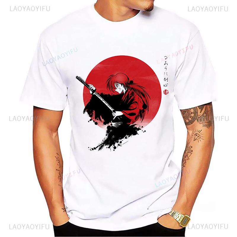 

Rurouni Kenshin Anime cartoon print Cute Harajuku fashion Street fashion casual summer men women universal crewneck Tshirt M