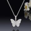 Sterling Silver 925 Butterfly Necklace: Women's Luxury Micro-Paved Diamond Animal Pendant
