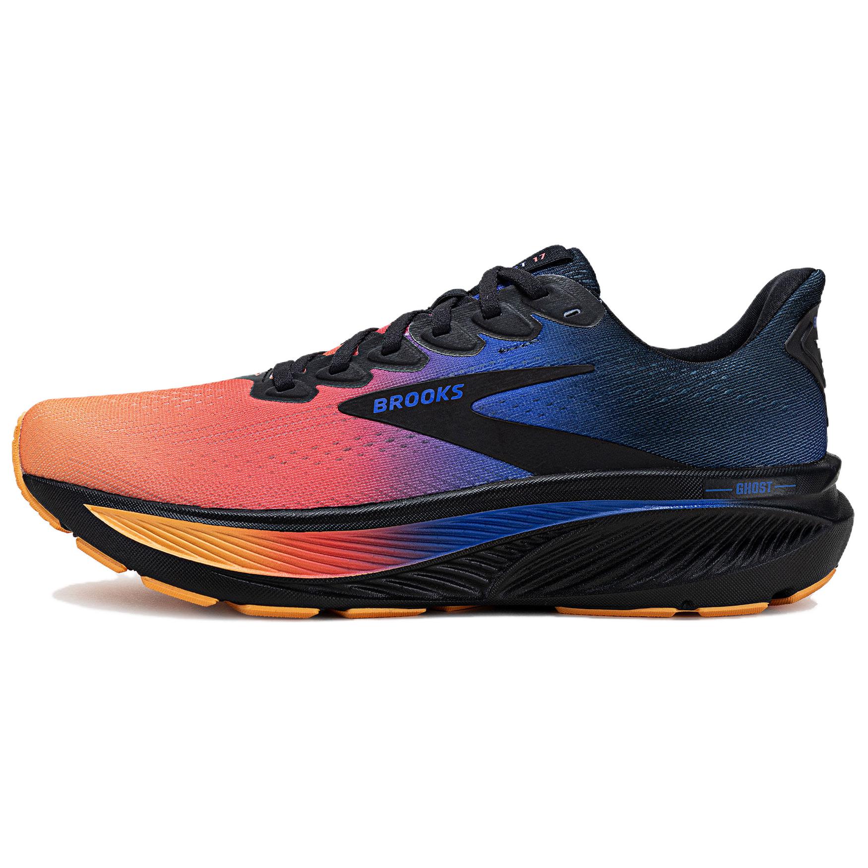 Brooks Ghost 17 Bequeme Sport-Stoßdämpfende Langlebige Atmungsaktive Laufschuhe Unisex Sneaker Blau Orange 110442-1D-434 45