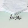 Women Lady Geometric Crystal Rhinestone Ear Stud Clip Pin Girl Silvery Golden Earrings Jewelry