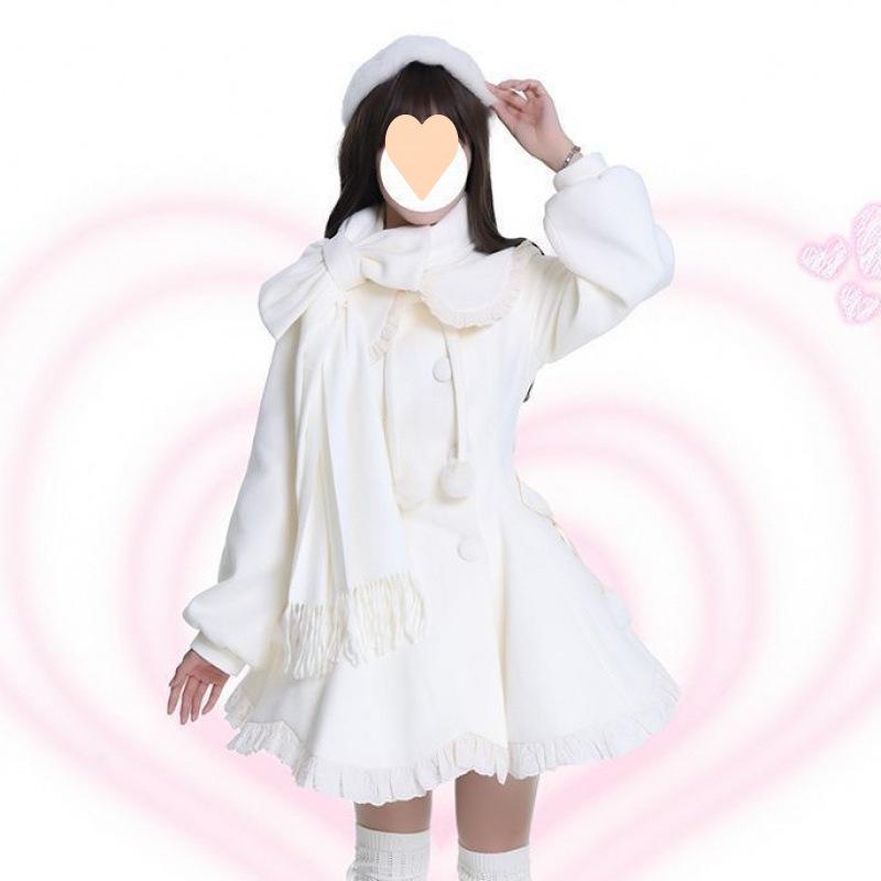 Kawaii Lolita Lace Patchwork Sweet Dress Coat Women Y2k Dresses Party