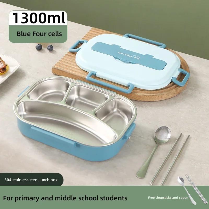 Thermal Lunch Box Stainless Steel Bento Box Student Sealed Portable with Compartment Bento Microwave Heating Food Container