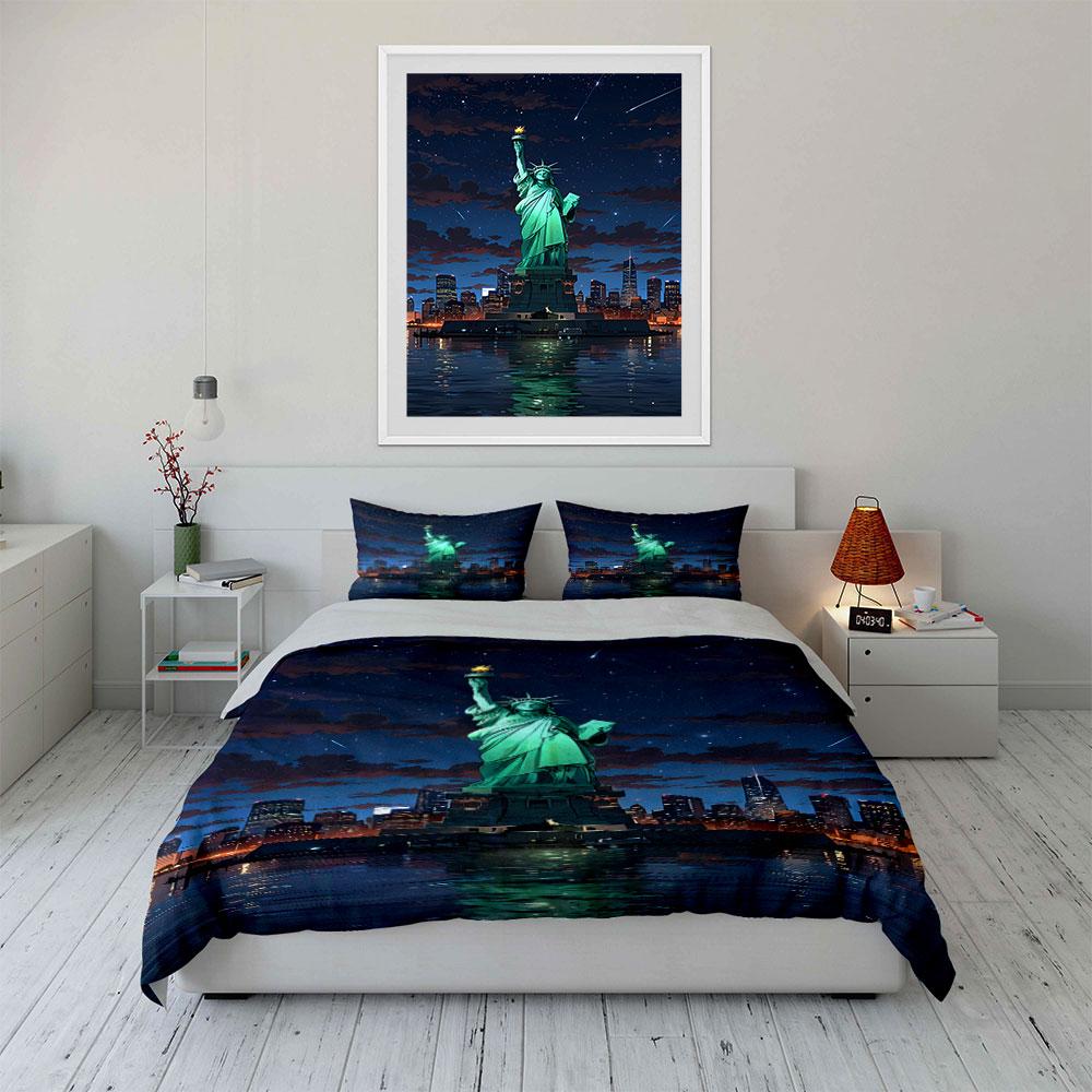 Majestic nighttime skyline elegance Bedding sets Duvet cover sets Duvet covers Pillowcases(1*Duvet Cover 2*Pillowcases without duvet insert)