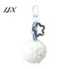 Pompom Decorative Accessories Plush Ball Keychain, Fluffy Pendant with Hollow Star, Backpack Portable Bag Decoration Purse Accessories, Gift for Women
