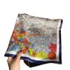 Spring Plain Crepe Satin New Return To Nature Printed Silk Scarf Women's High-end Mulberry Silk Square Scarf Shawl