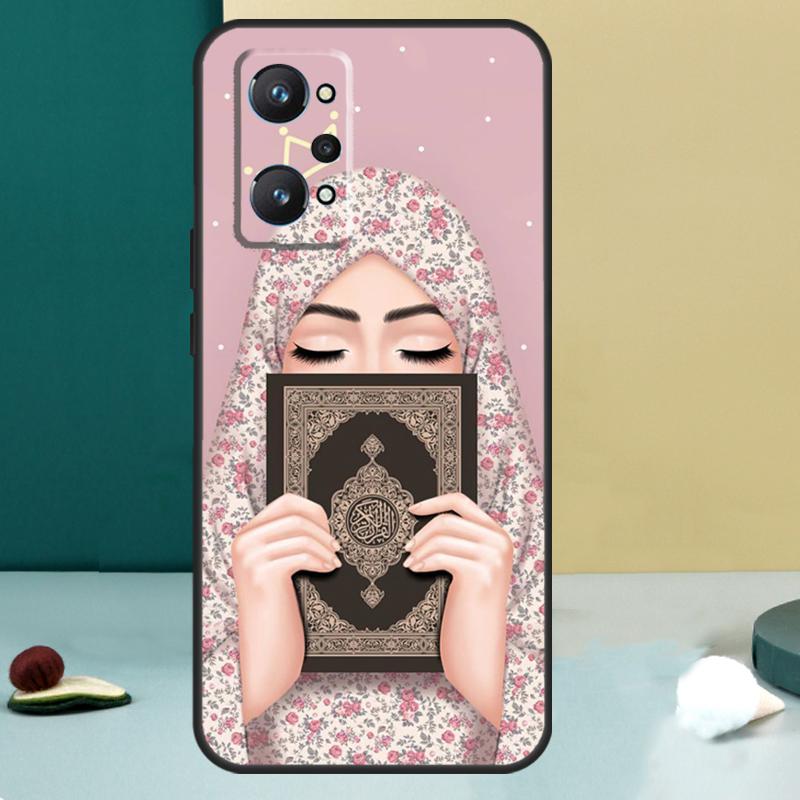 Muslim Islamic Gril Eyes Hijab For Realme 11 10 12 13 14 Pro Plus GT 7 6 5 Pro GT 6T C67 C61 C53 C51 C21Y C25S C75 C55 Case