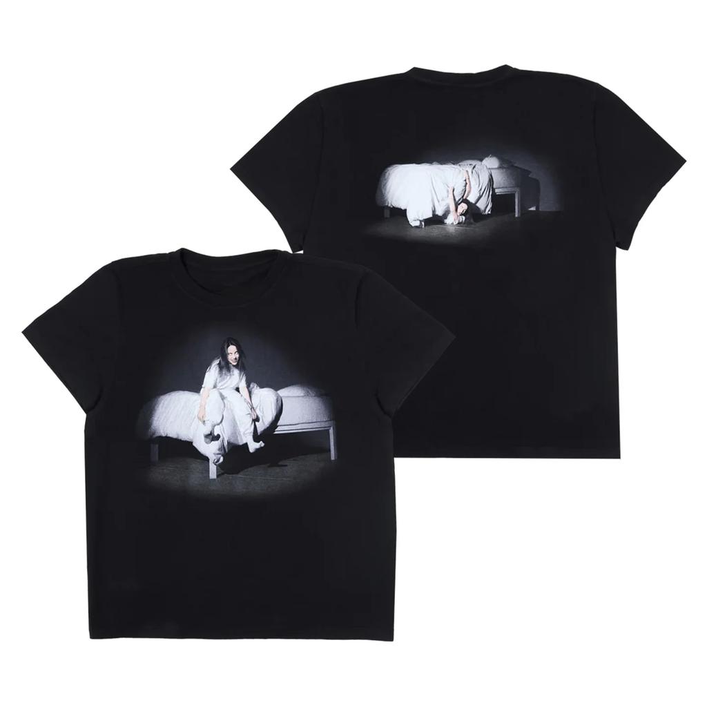 American Rock Singer Billie Eilish Printed Tee High Street Trend Loose Fit Unisex Korean Casual Daily Short Sleeve Tops