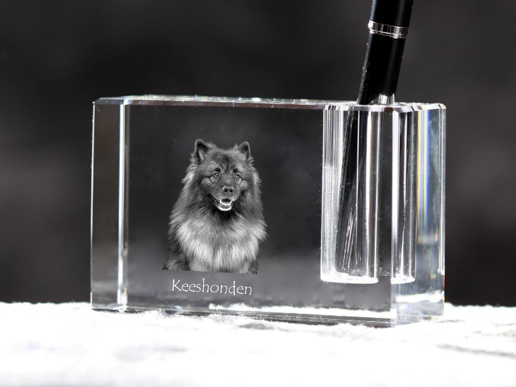 Keeshond, Dutch Barge Dog, Smiling Dutchman – Pen stand, crystal organiser with dog photo | Art-Dog