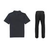 Under Armour Einfarbiges lässiges Trainings-Poloshirt Schnelltrocknendes Sport-Hosen-Set Herren-Sets Dunkelgrau 21500537-010+21500737-001