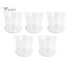Breathable Plant Pots for Rootlets Clear Plastic Orchid Pot with Saucer, Drainage Holes, Ventilated Flower Rose, Phalaenopsis, Seedings Containers