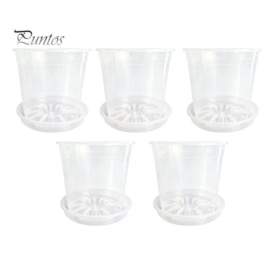 Breathable Plant Pots for Rootlets Clear Plastic Orchid Pot with Saucer, Drainage Holes, Ventilated Flower Rose, Phalaenopsis, Seedings Containers