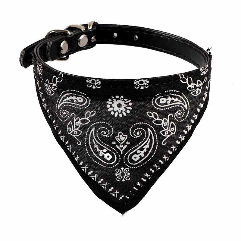 Sciarpa Bandana Collare Bandana Regolabile per Cane Cucciolo Gatto Bandana Triangolare Stampa PU Carino