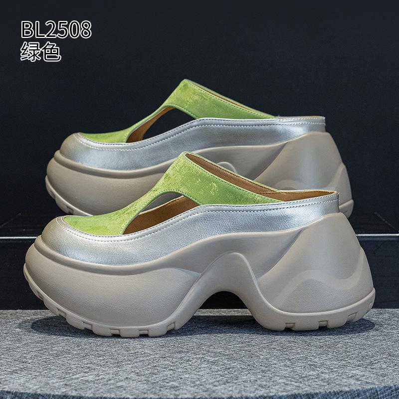 Thick bottom outer wear cool slippers summer new small lazy drag casual breathable half drag