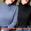 Women's Half-High Collar Fleece Base Layer Shirt – Versatile Long Sleeve T-shirt for Autumn/Winter.