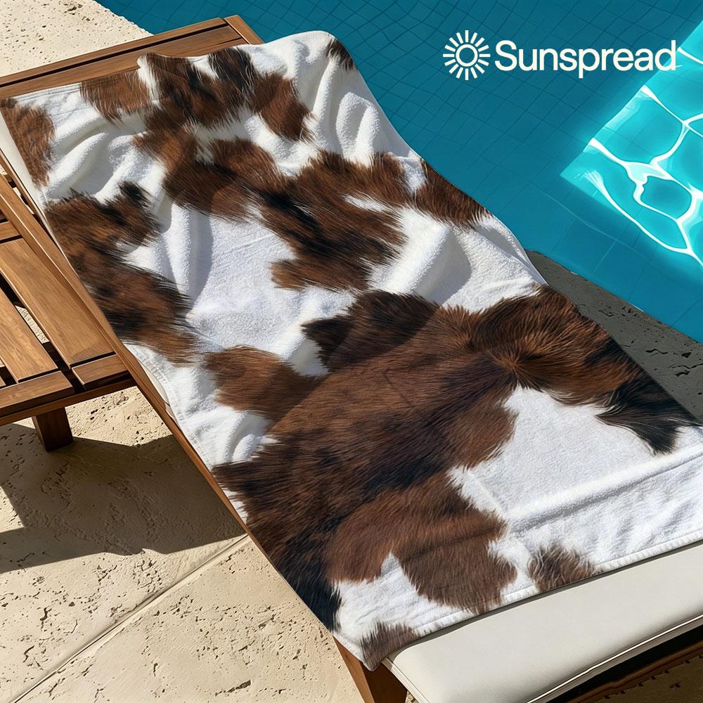 Vintage Cowhide Textured Pattern Quick Drying Bath Towel Microfiber beach towel light weight swimming camping yoga beach out