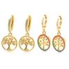 Luxury Cubic Zirconia Tree Of Life Drop Earrings For Women Niche Design Elegant Dangle Earrings Fashion Jewelry