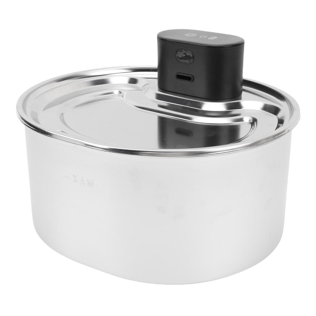 Pet Water Fountain with Motion Sensor 3.2L Rechargeable Water Electricity Separation Automatic Stainless Steel Cat
