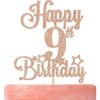 Glitter 'Happy Birthday' Cake Topper Party Decoration
