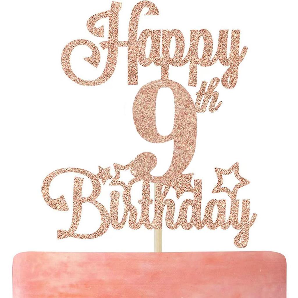 Glitter 'Happy Birthday' Cake Topper Party Decoration