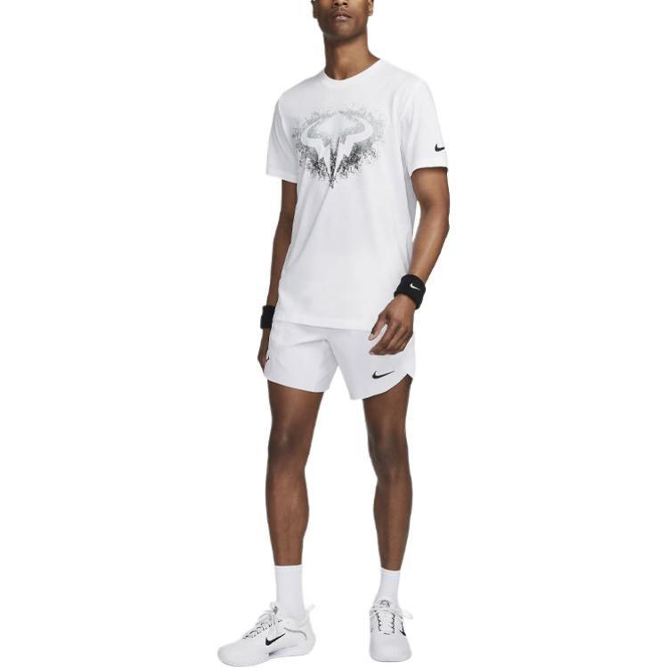 Nike T Shirts Men's White Crew Neck Moderate Straight Fit FJ1504-100