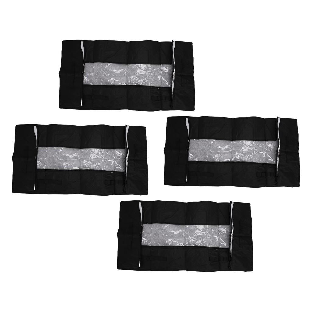 4PCS Under Bed Storage Box 90L Non Woven Foldable Underbed Storage Containers with Clear PVC Window for Clothes