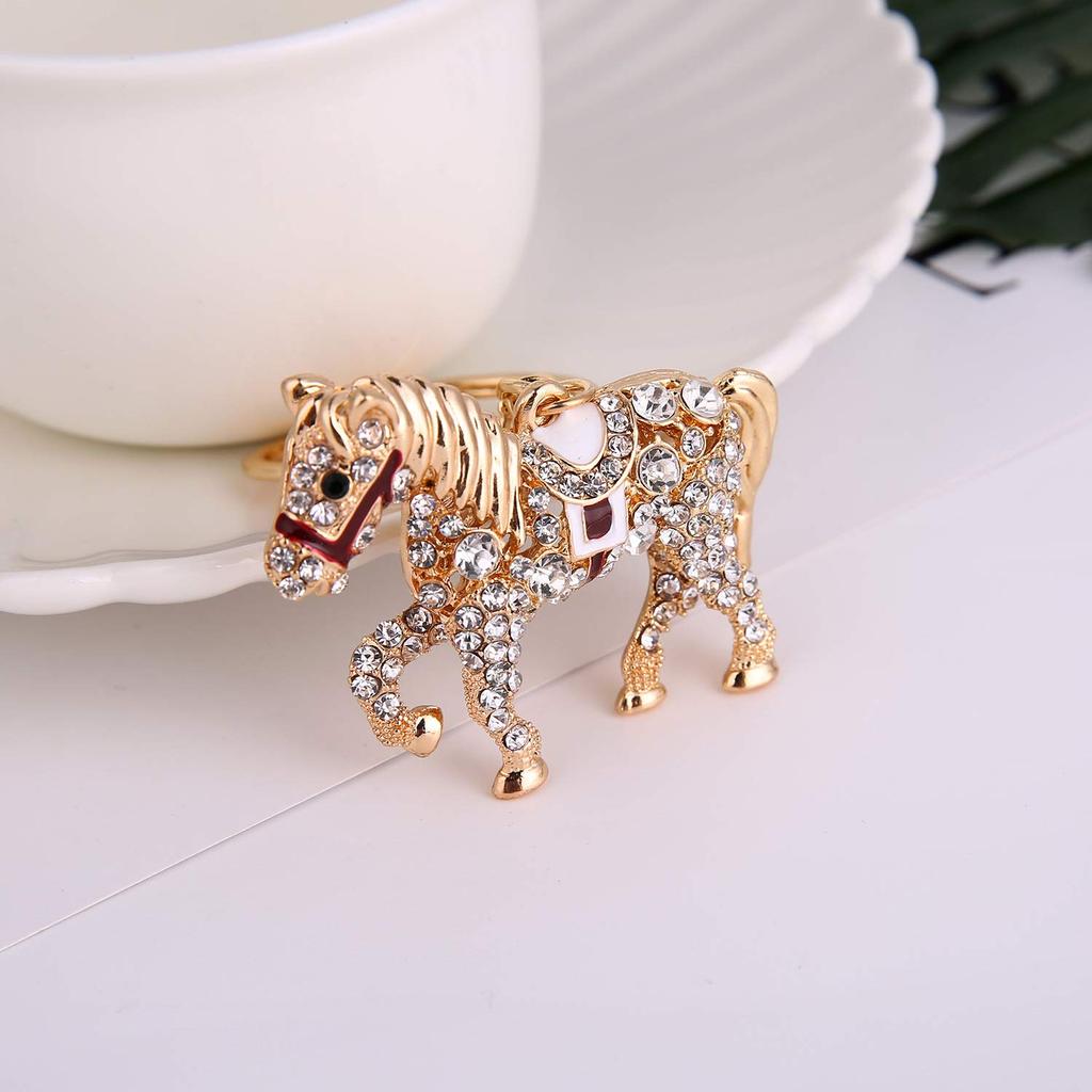 Ostory Popular Sparkly Horse Keychain, Women's Bag Charm, Key Chain, Key Case, Key Ring, Accessory