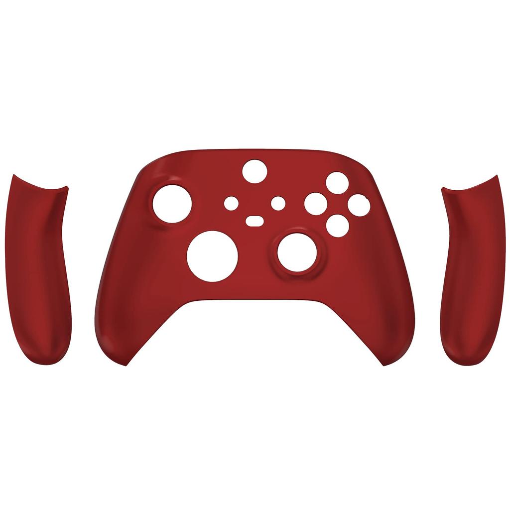 EXtremeRate Seitenschienen-Griffschale für Xbox Series X S Klar Schwarz Ersatz Frontgehäuseabdeckung Griff Faceplate für Xbox Core Wireless Controller