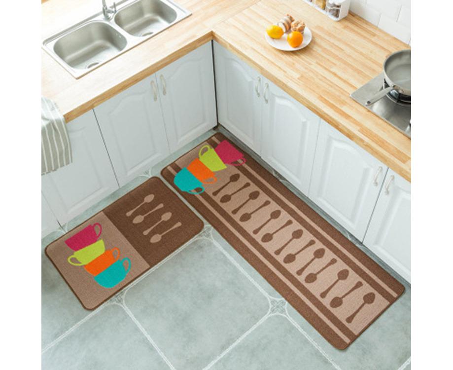 Non-slip Kitchen Mat Rubber Back Pad Carpet Set, 2pcs (Color Cup)