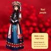 Chinese Ethnic Figures Wooden Magnets - Cultural Souvenir Stickers