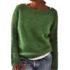 Women's Style, Sweater, Solid Color, Knitted Sweater, Long Sleeved, Spliced, Pullover, Comfortable, Casual Top, Round Neck