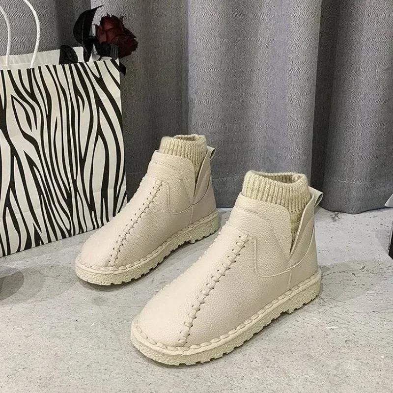 Fashion Autumn Female Ankle Shoes Elegant With Low Heels Anti Slip Fashion Ladies Booties Snow Boots Comfrtable Winter 2024 Novelty Y2k