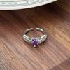 Nine Purple Fire Purple Diamond Super Immortal Zir*****Pen Ring Exquisite Light Luxury High-End Niche Design Stacked Ring Girl