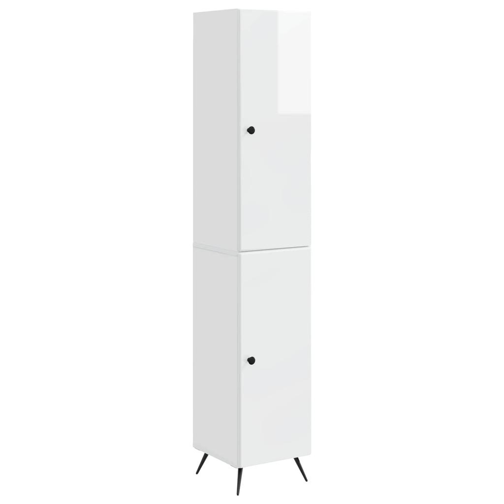 Cabinet Set 2 Pcs High Gloss White Wood Based Material