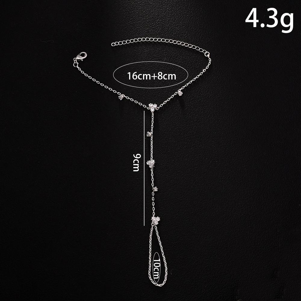 

Simple Personality Gold Color Stainless Steel Y Chain Zircon Inlay Adjustable Bracelets for Women Ring Connect Bracelets Zircon