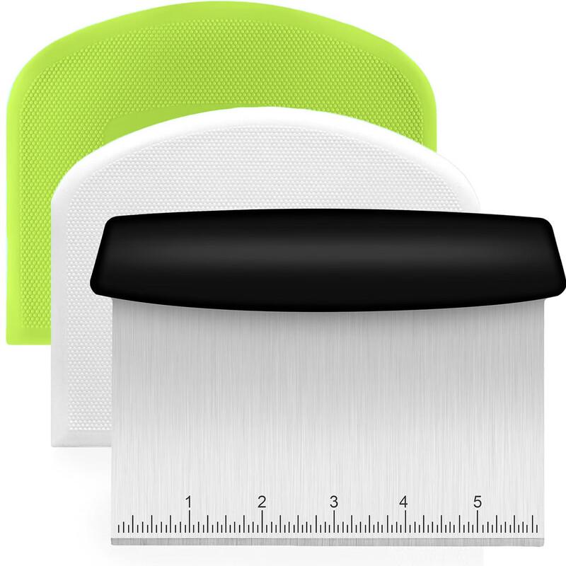 ZISIZ Stainless Steel Dough Scraper and Cutter Set