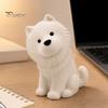 Desktop Decoration for Dog Lovers Cute Sitting Samoyed Figurine, 3D Printed Smiling Puppy Statue, Healing Small Collectible Animal Ornament