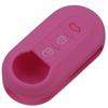 jingyuqin 3 Buttons Remote Flip Key Shell Blank Fob Silicone Car Key Cover Case For Fiat 500 Folding Flid Key