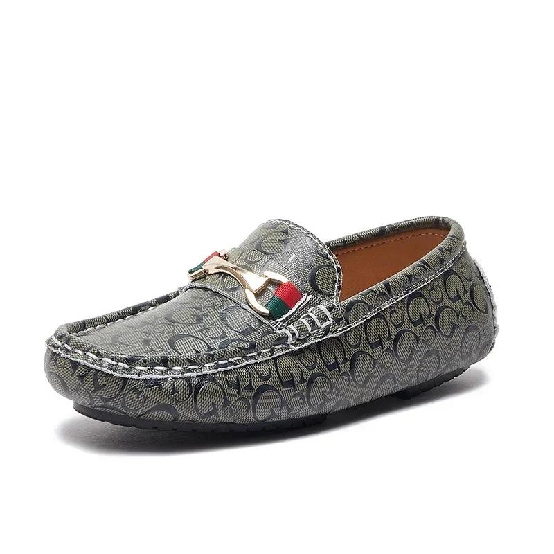 Kids Genuine Leather Loafers Breathable Mesh