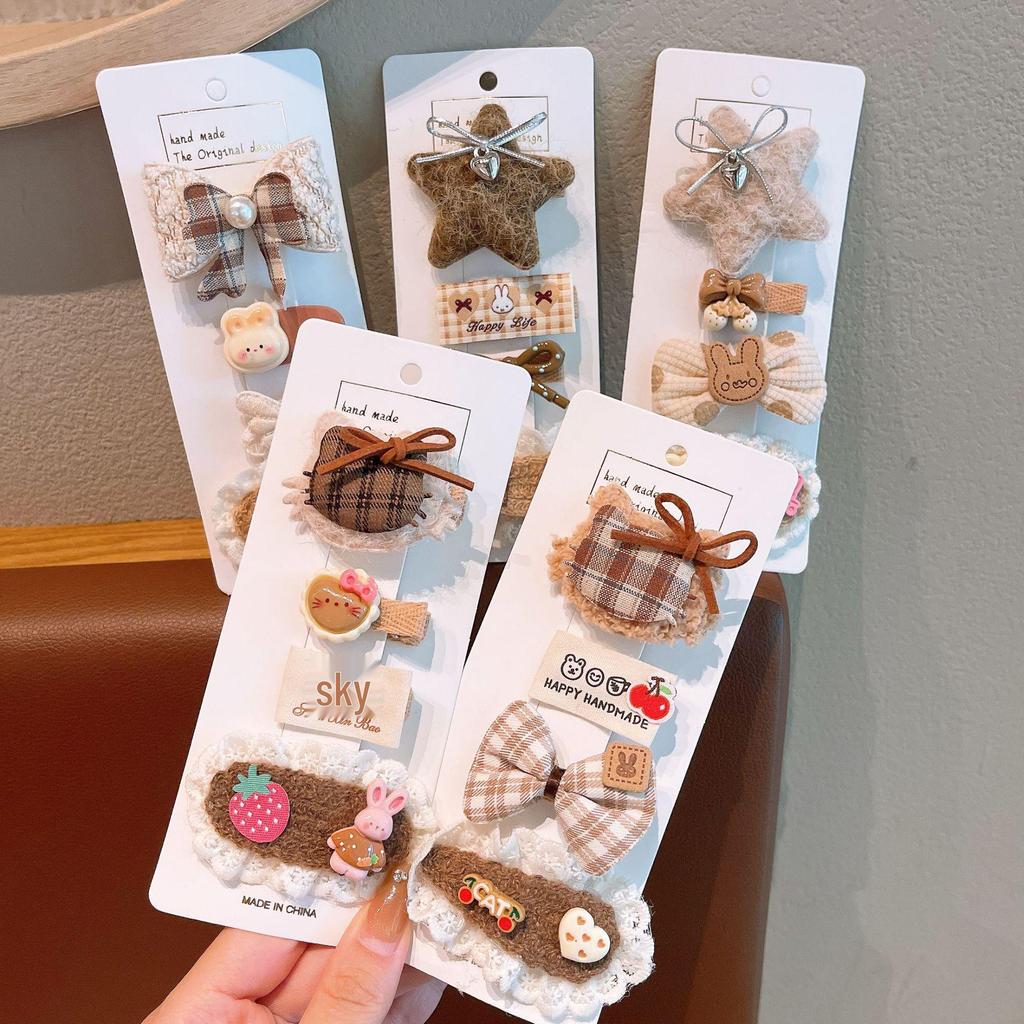 Adorable Plush Hair Clips for Girls & Babies – Butterfly Bang Clips & Duckbill Fabric Accessories