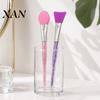 Silicone Face Brush Mask Applicator Brush, Facial Mud with Non-Slip Gentle Rhinestone Handle, Hairless Clay Tools Spreading Tool
